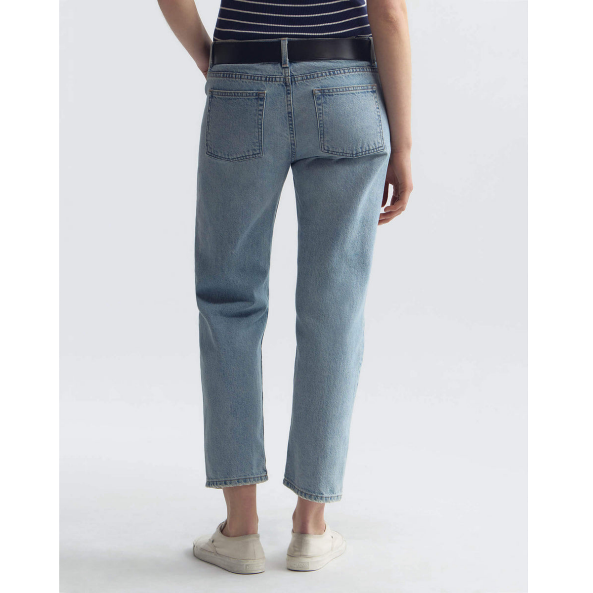 Blue denim ants on a white background