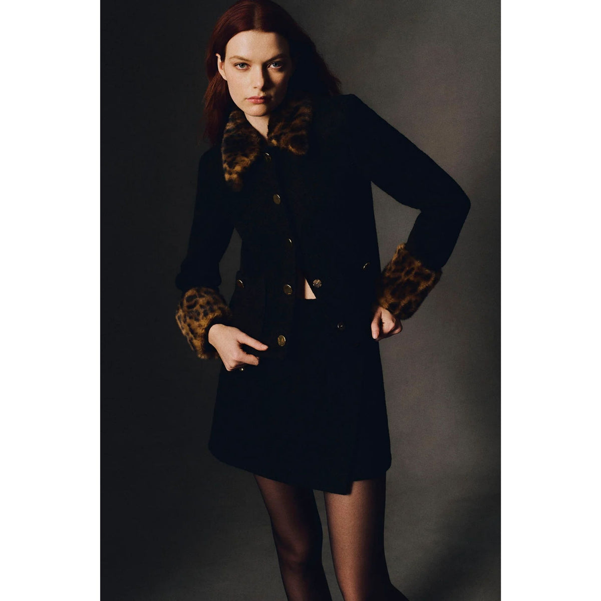 Luca Mini Skirt - Cloud Tweed Black