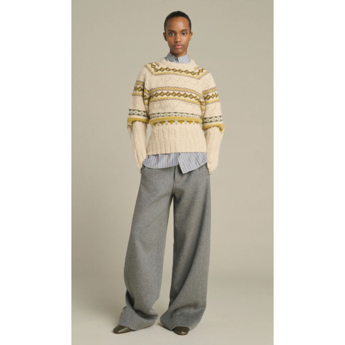 Luis Pullover - Multico Beige