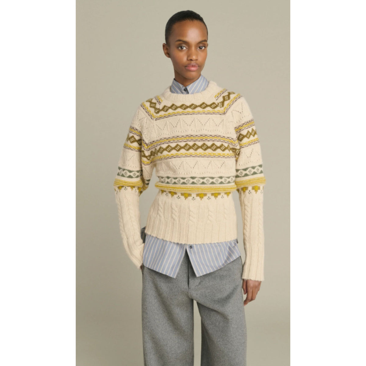 Luis Pullover - Multico Beige