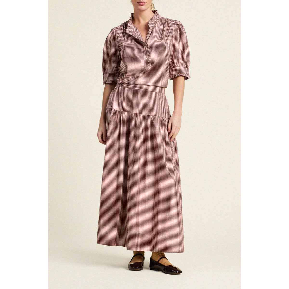 Lydia Skirt - Mahogany Check