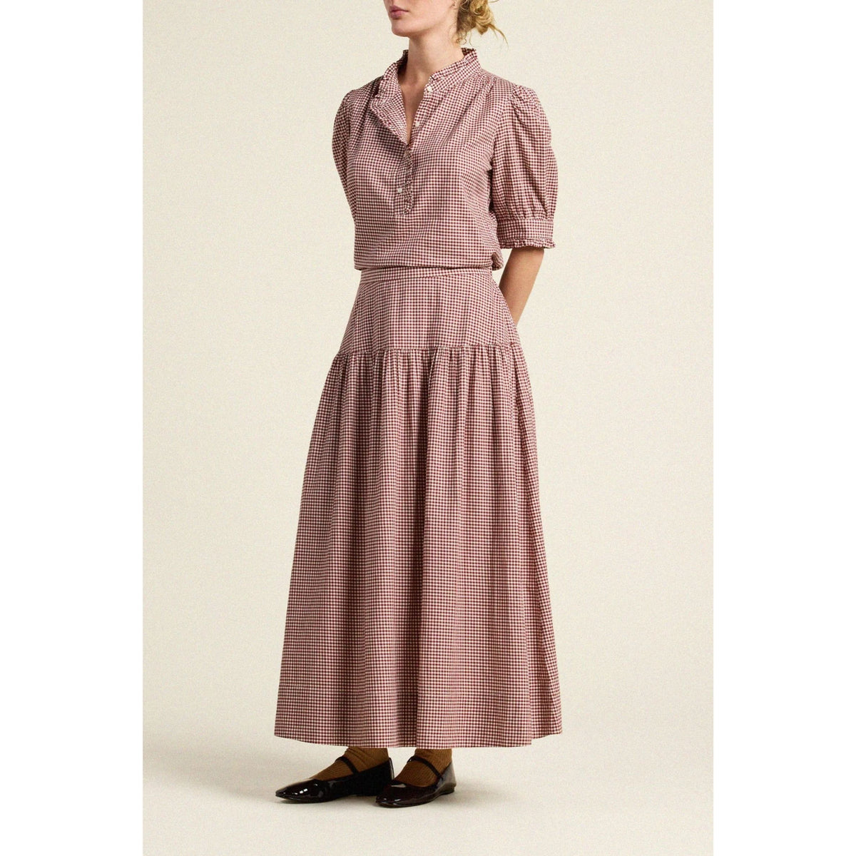 Lydia Skirt - Mahogany Check
