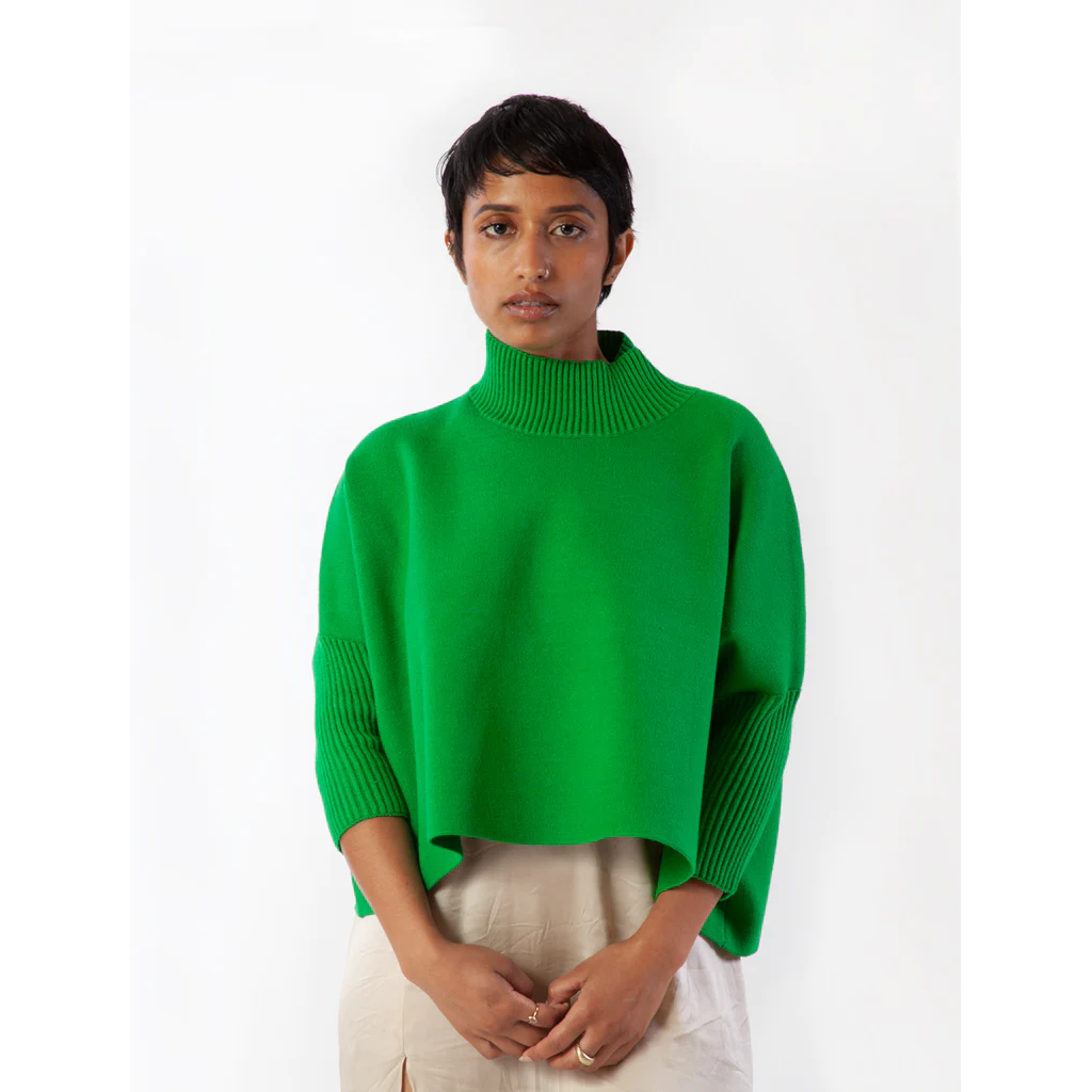 aja sweater in mighty green