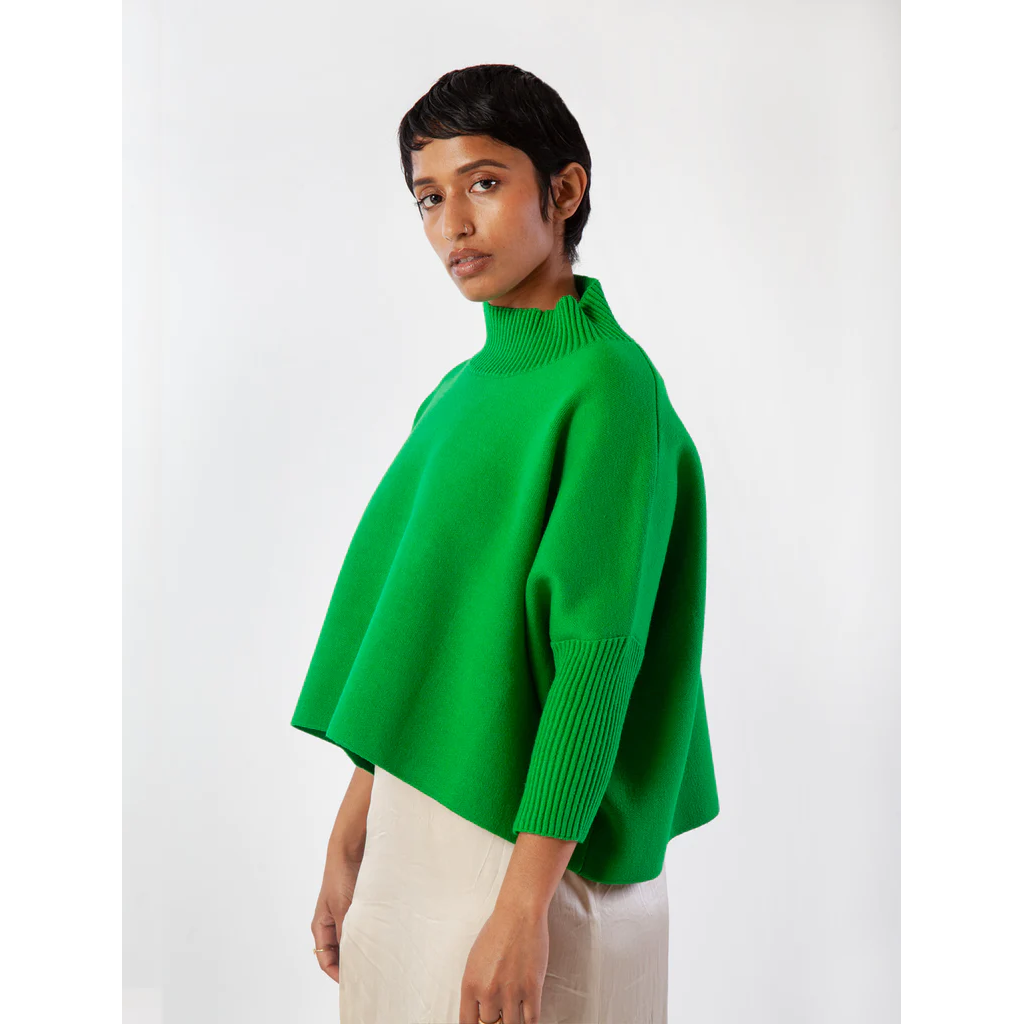 aja sweater in mighty green