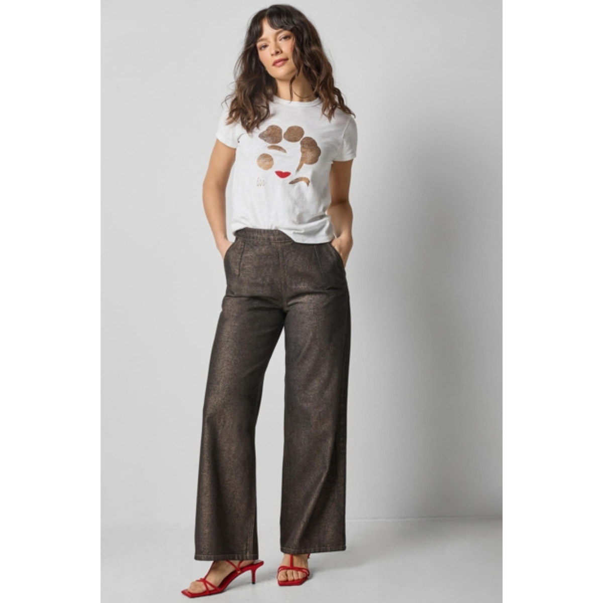 Metallic Pant - Copper Denim