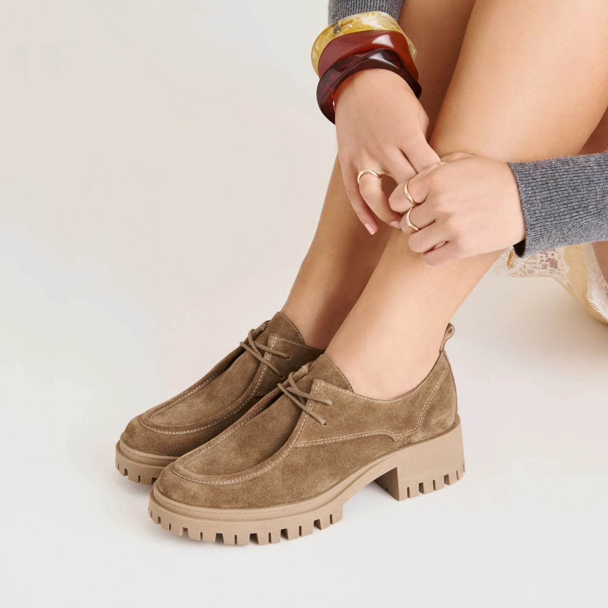 Milza Loafers - Olive Suede