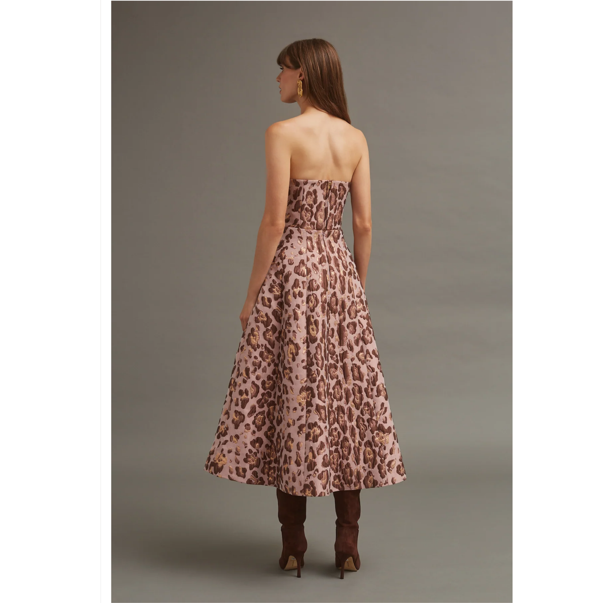 Mimosa Skirt - Painted Animal Blush Metallic Jacquard