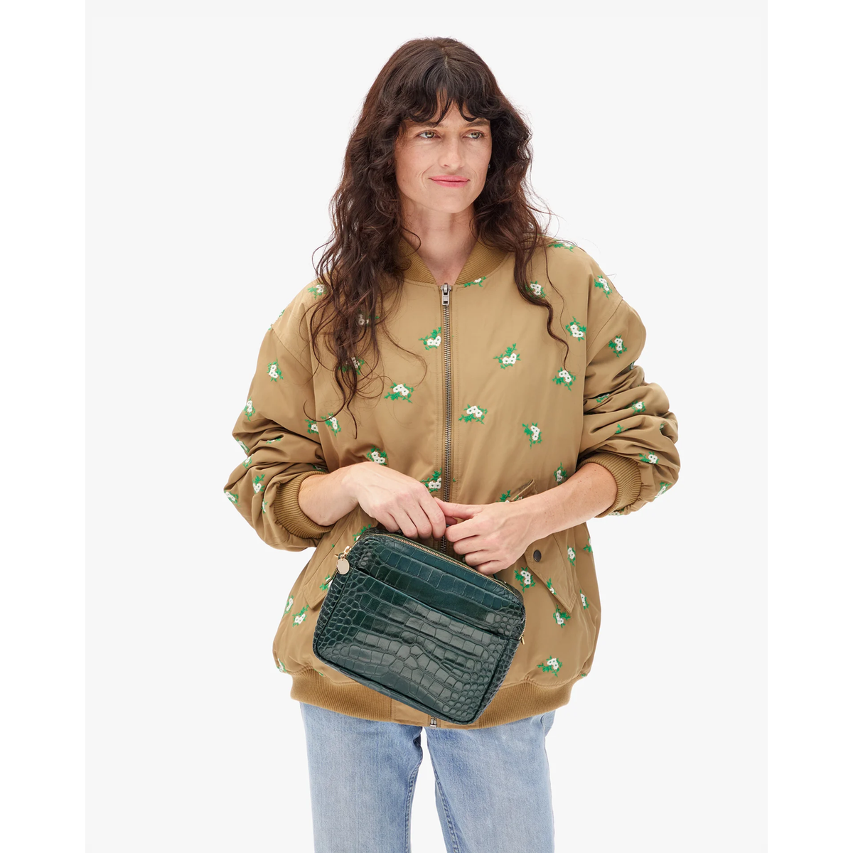 Mirabel Bag - Deep Pine Embossed Croco