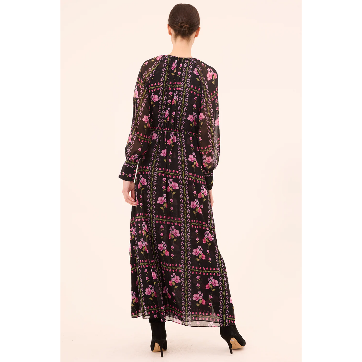 Moira Dress - Midnight Lattice Chiffon