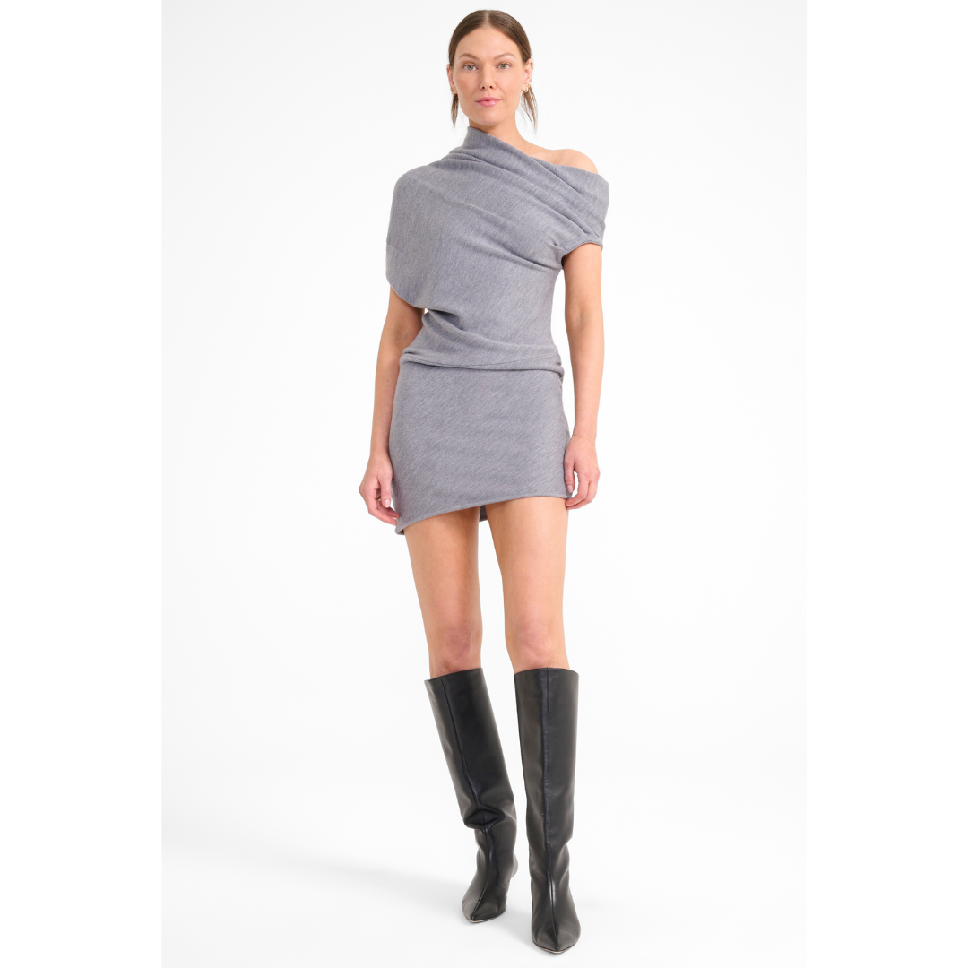 Mabel Mini Dress - Heather Grey