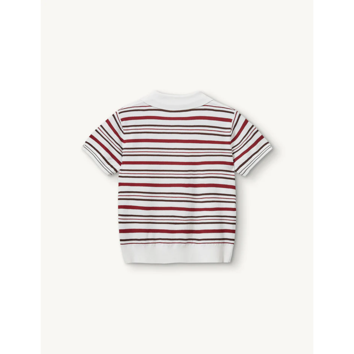 Madison Button Polo - White/Vino/Espresso