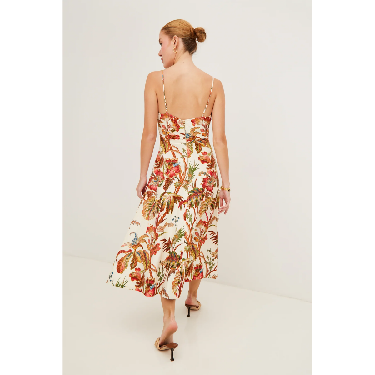 Mae Midi Dress - Fauna Floral Ivory