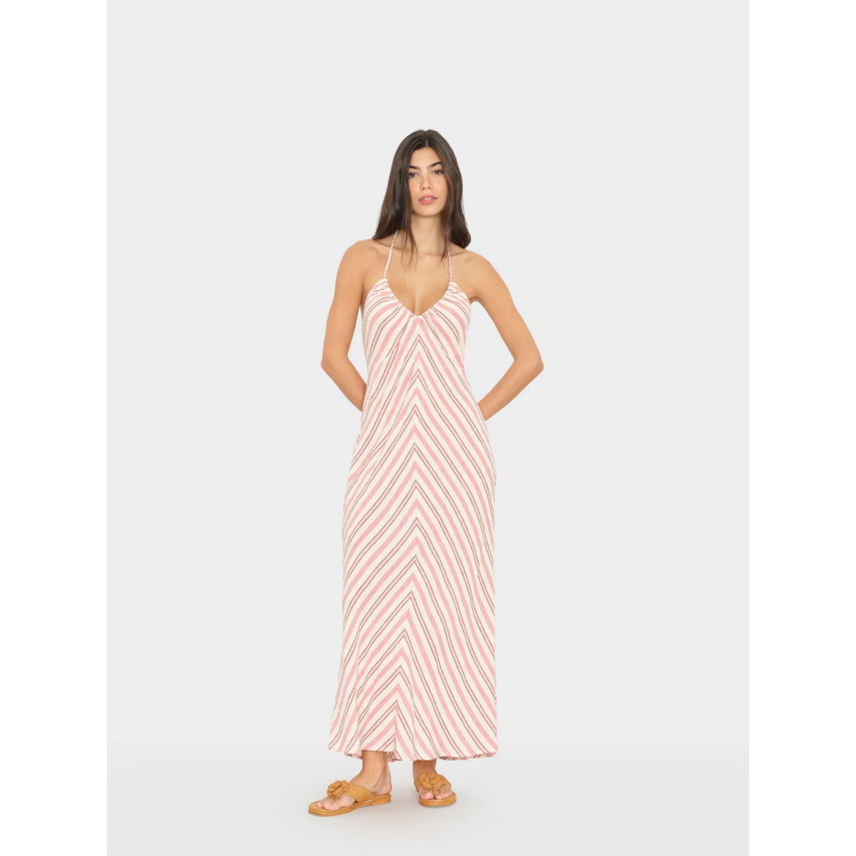 Maggie Dress - Dusty Pink Stripe