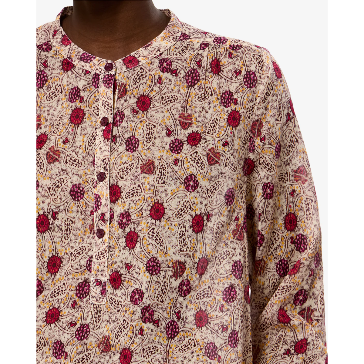 Maria Top - Ecru/Raspberry