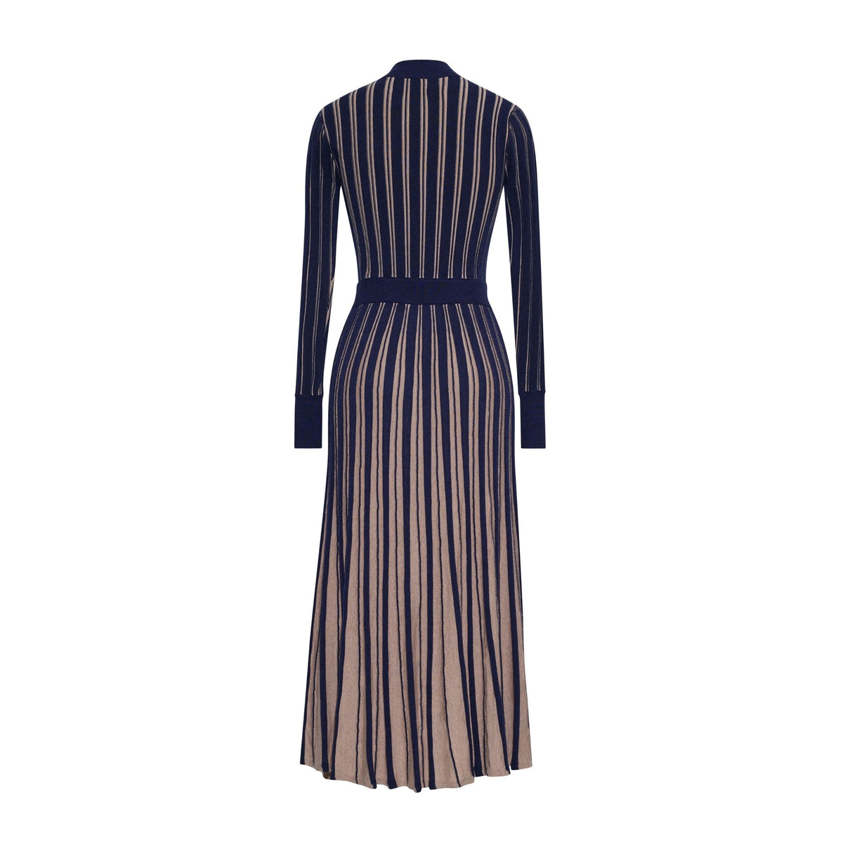 Mariella Dress - Navy/Beige Stripe