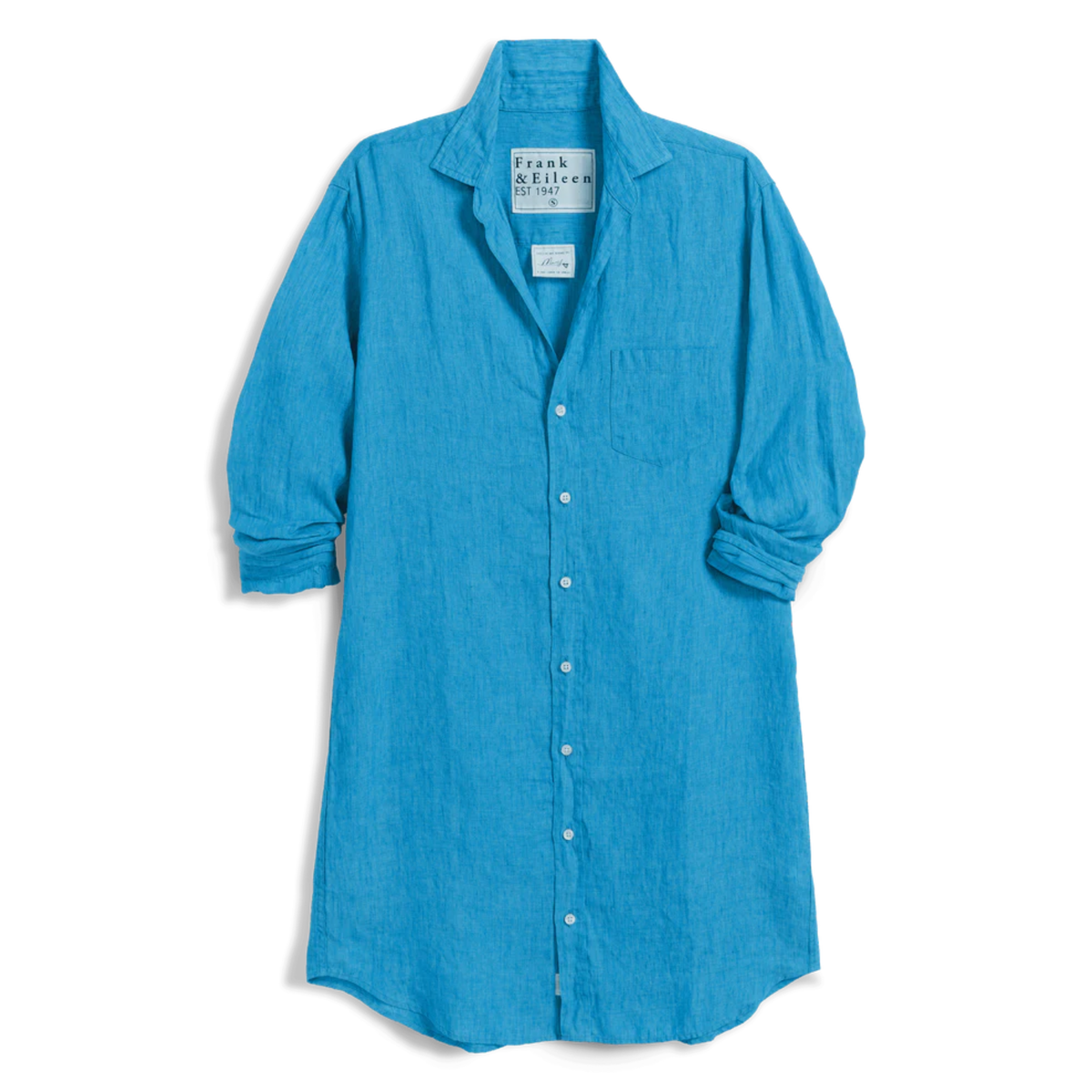 Mary Shirtdress Linen - Turquoise