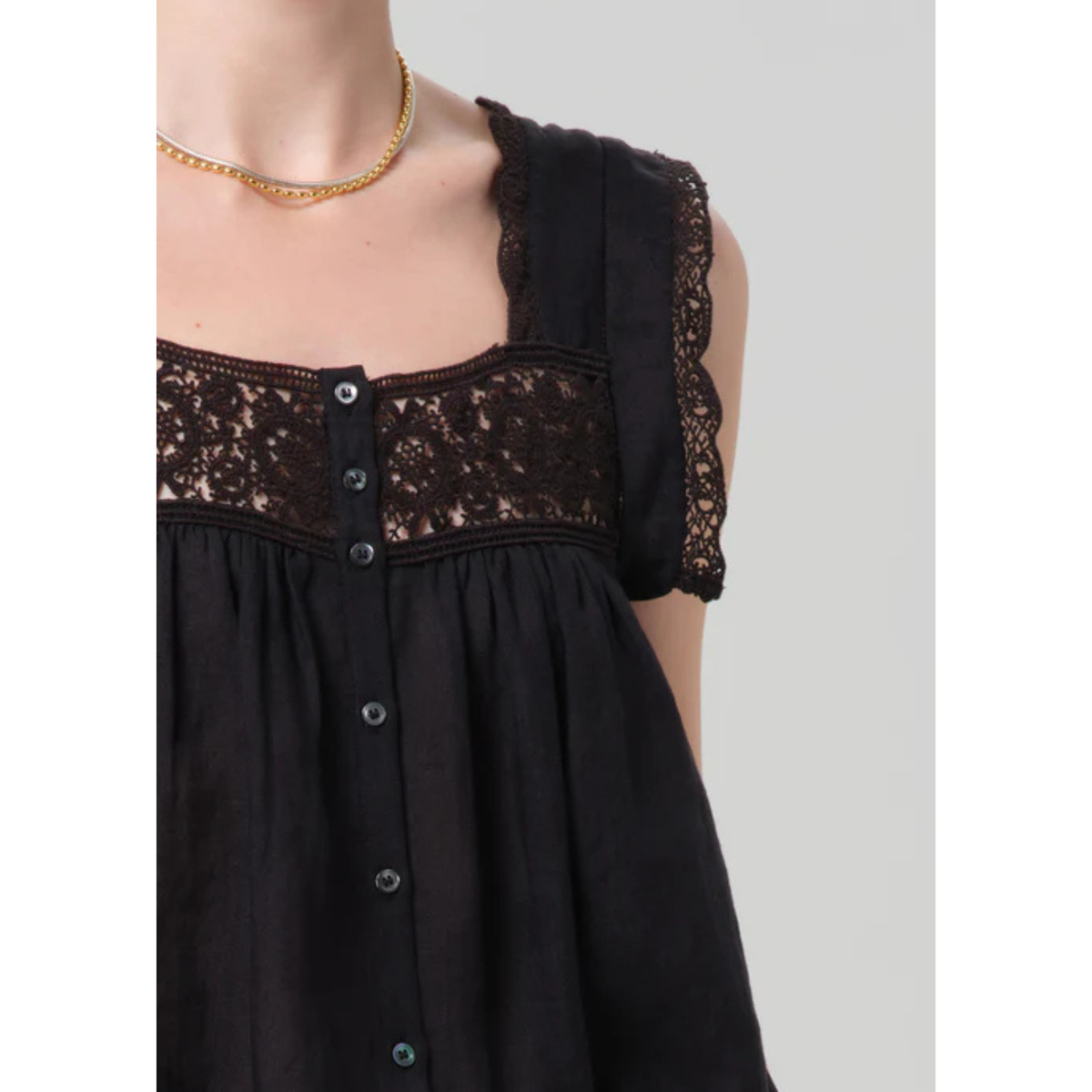 Mia Embroidered Top - Black