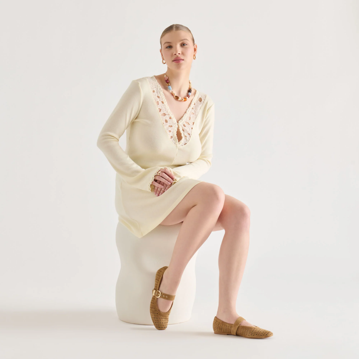 Mikel Flat - Light Brown Suede