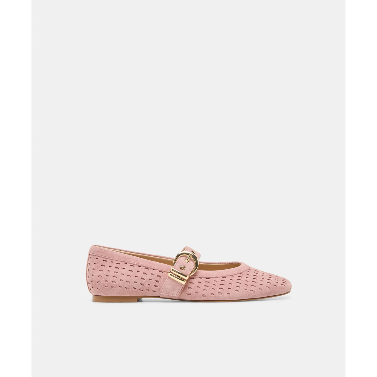 Mikela Ballet Flats - Pink Perforated Suede
