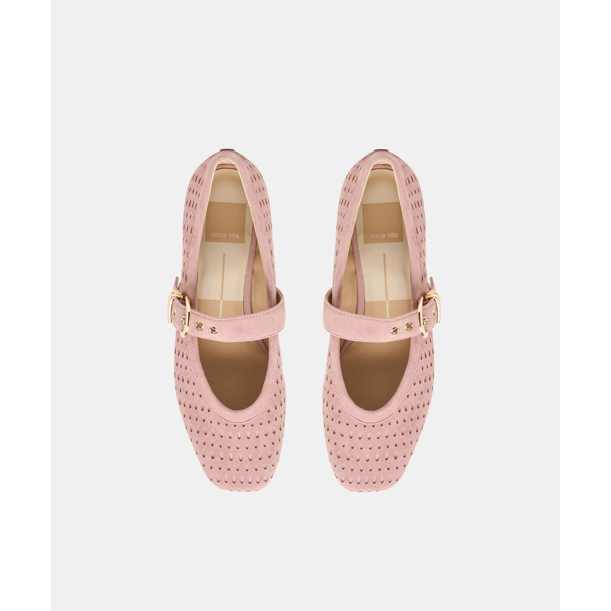 Mikela Ballet Flats - Pink Perforated Suede