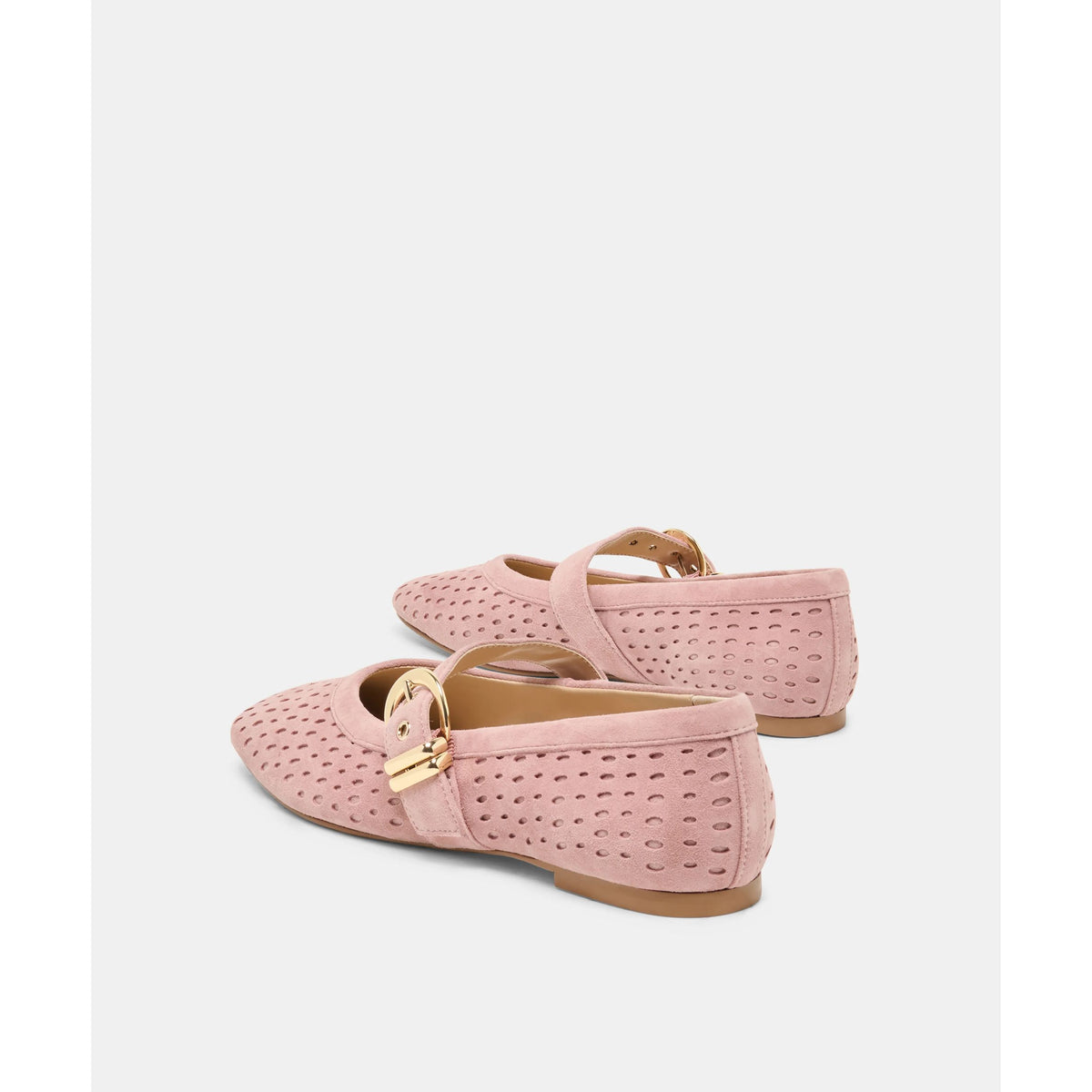 Mikela Ballet Flats - Pink Perforated Suede