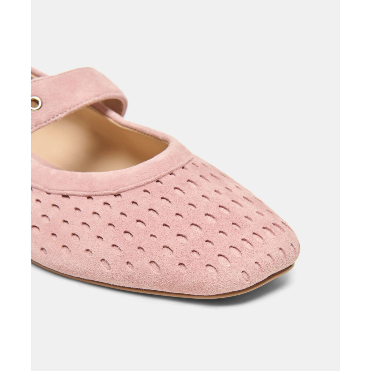 Mikela Ballet Flats - Pink Perforated Suede
