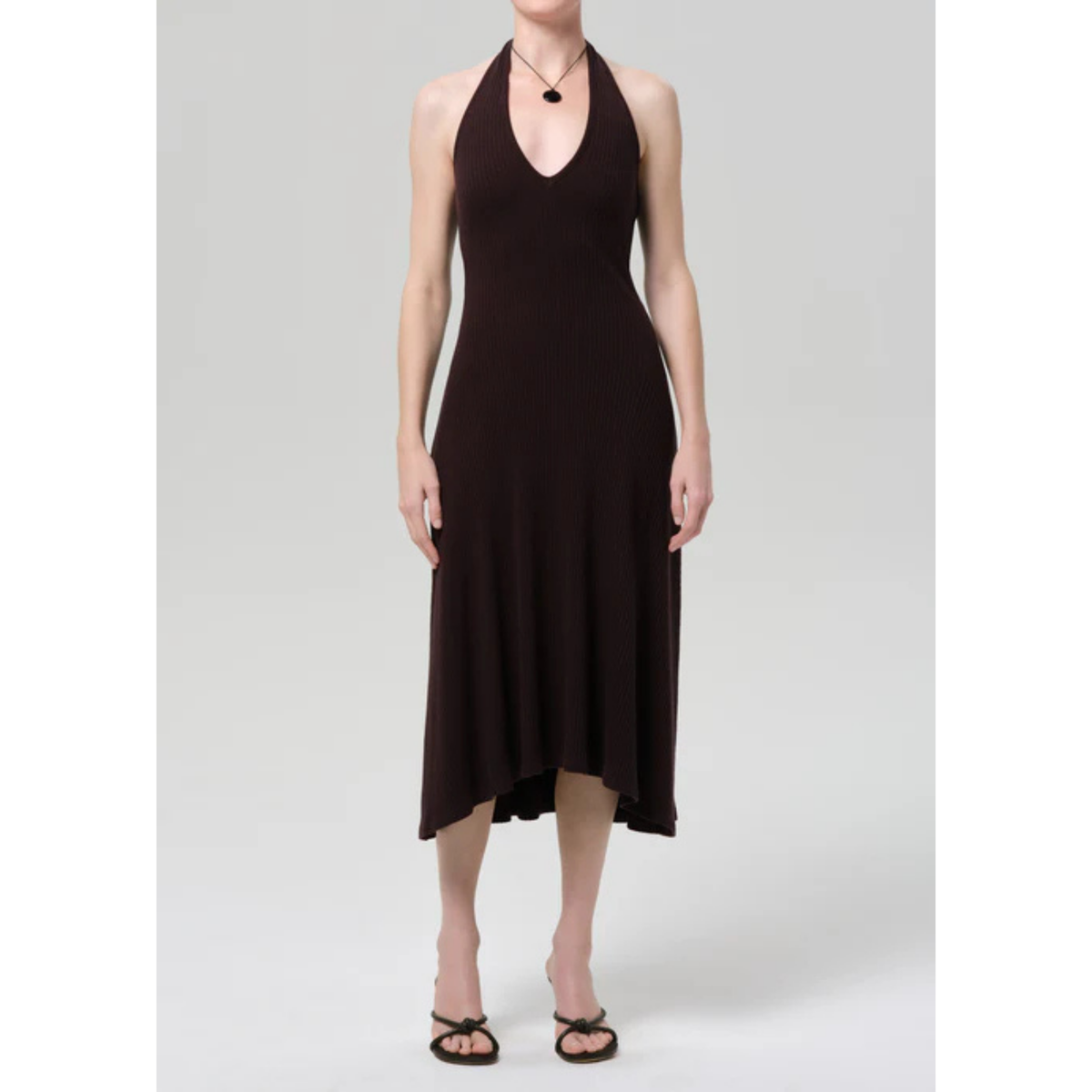 Mila Halter Dress - Chocolate