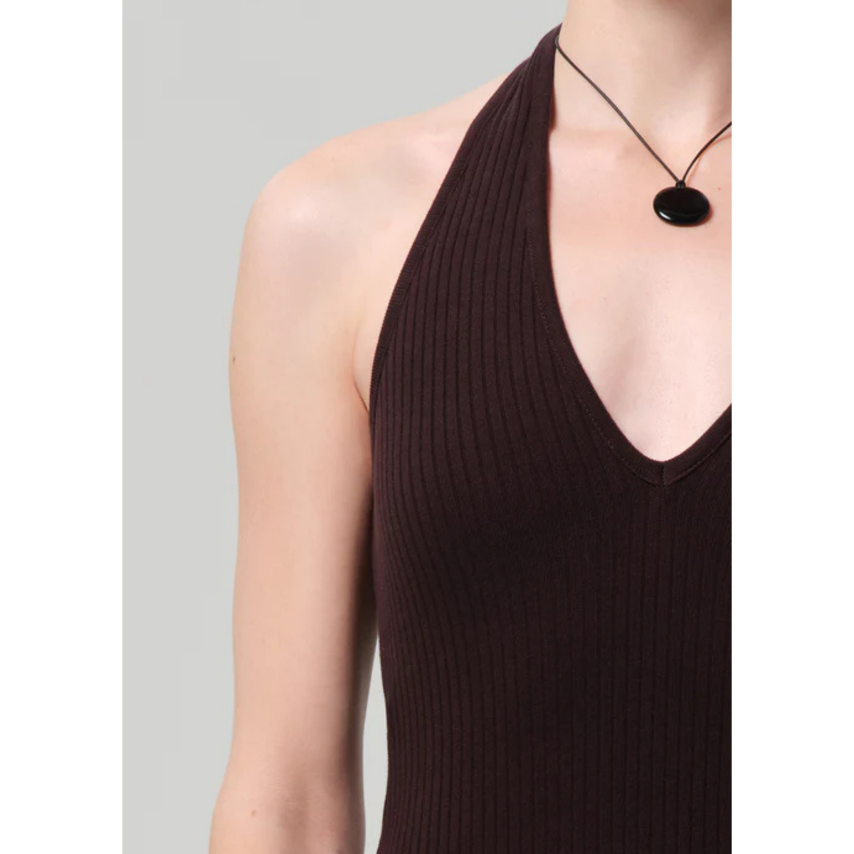 Mila Halter Dress - Chocolate