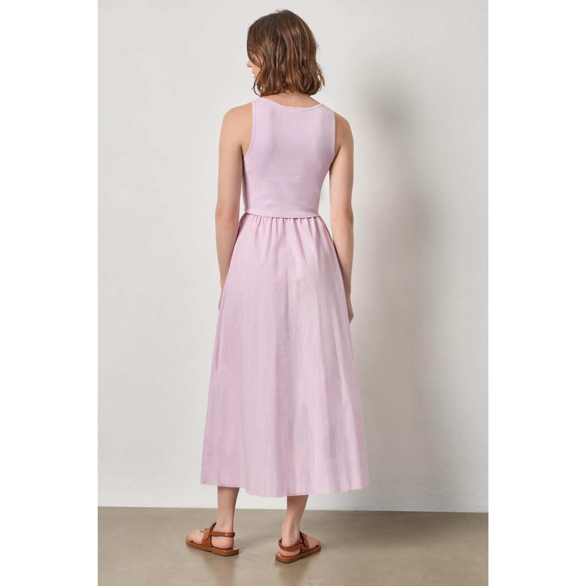 Mixed Media Scoop Neck Dress