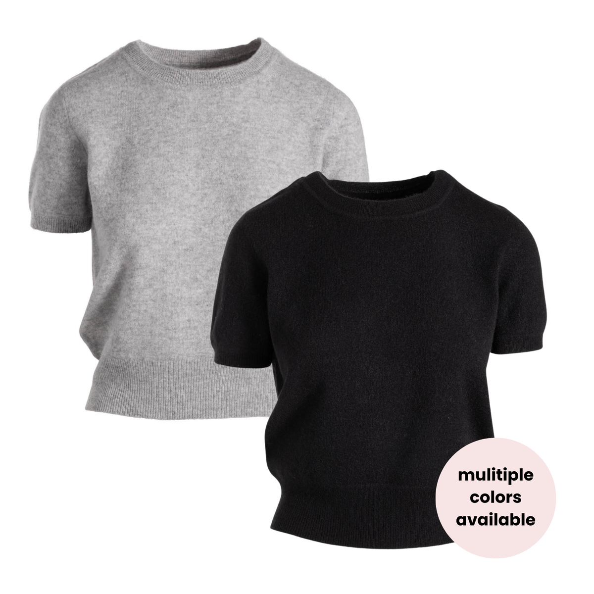 Cashmere Short Sleeve Cropped Pullover