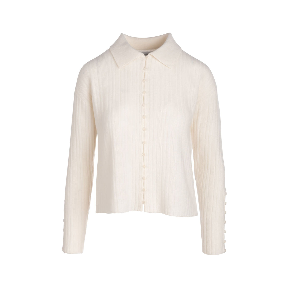 Cashmere Ribbed Collared Cardigan