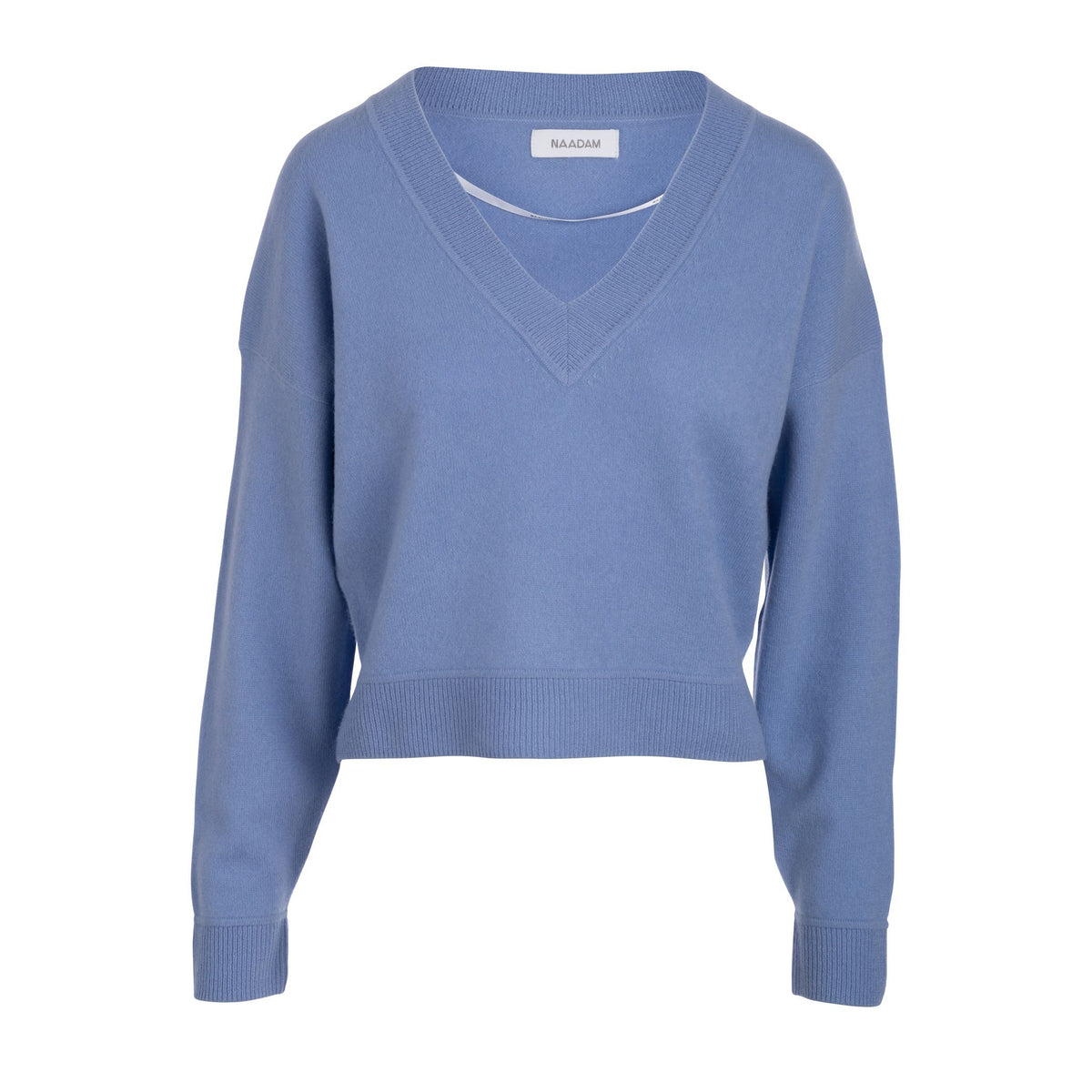 Cashmere Cropped V-Neck Pullover