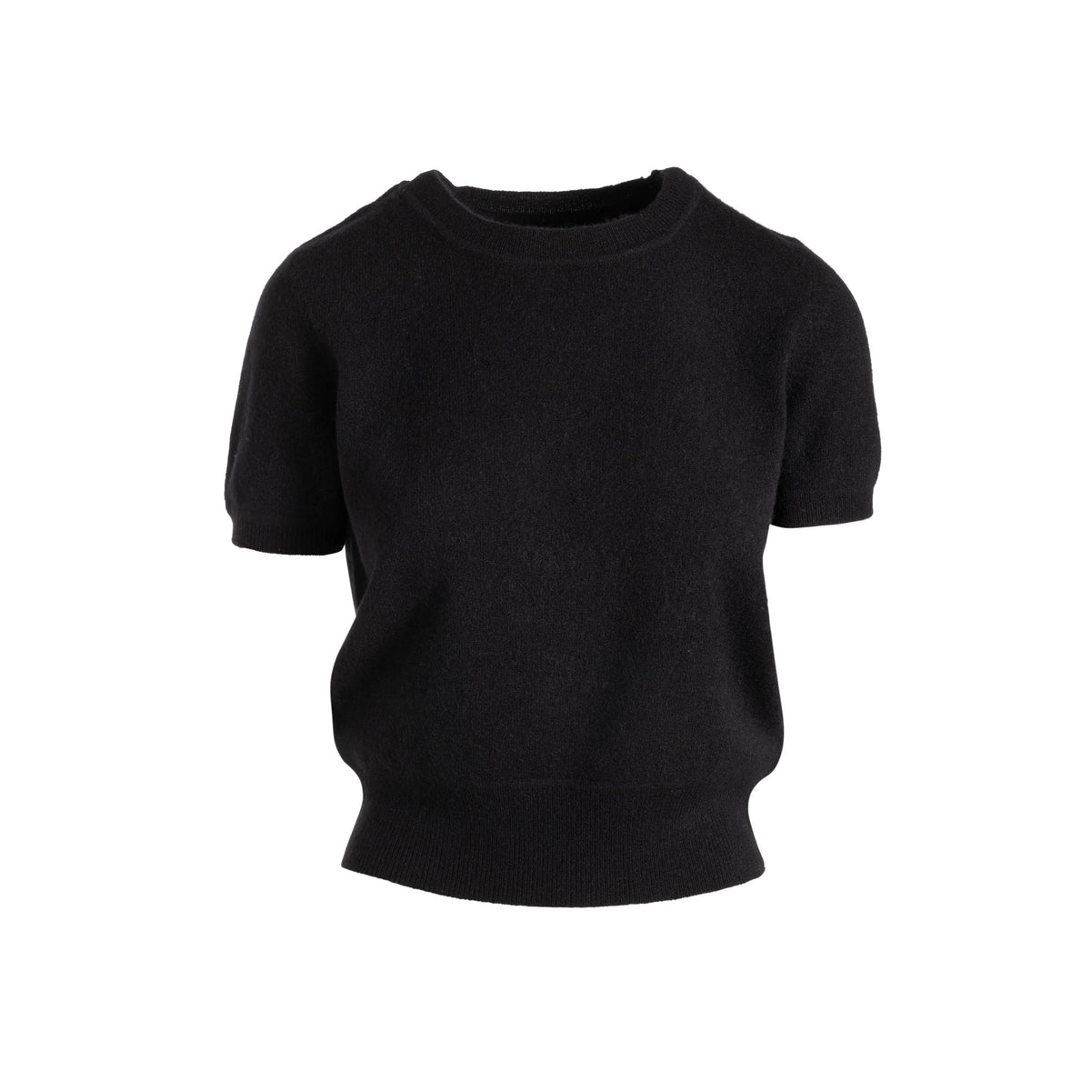 Cashmere Short Sleeve Cropped Pullover