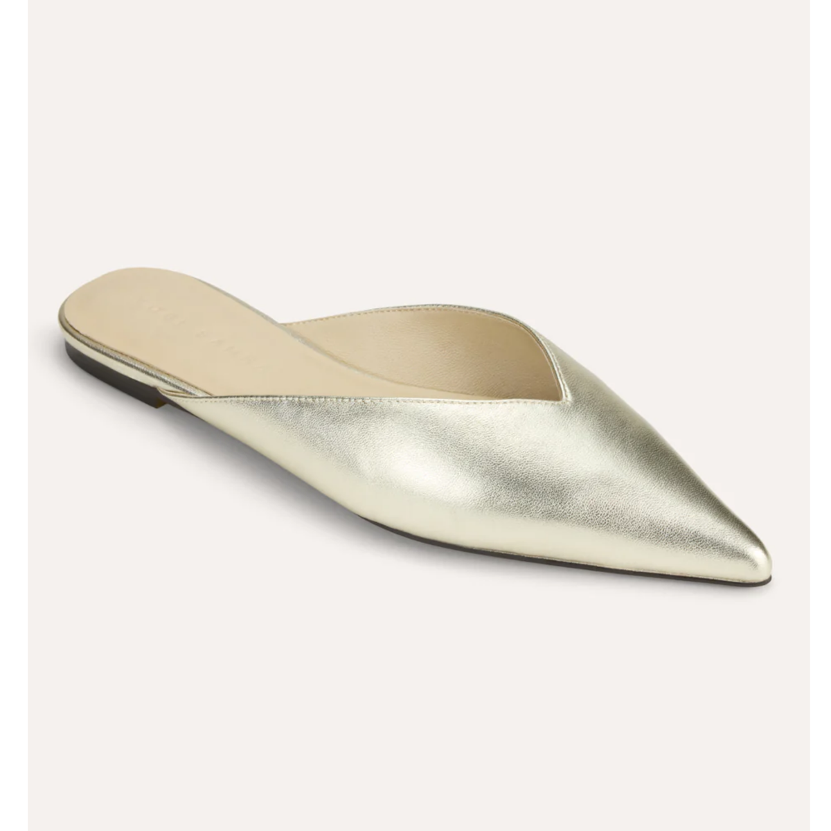 Nera Flat - Gold Metallic Leather