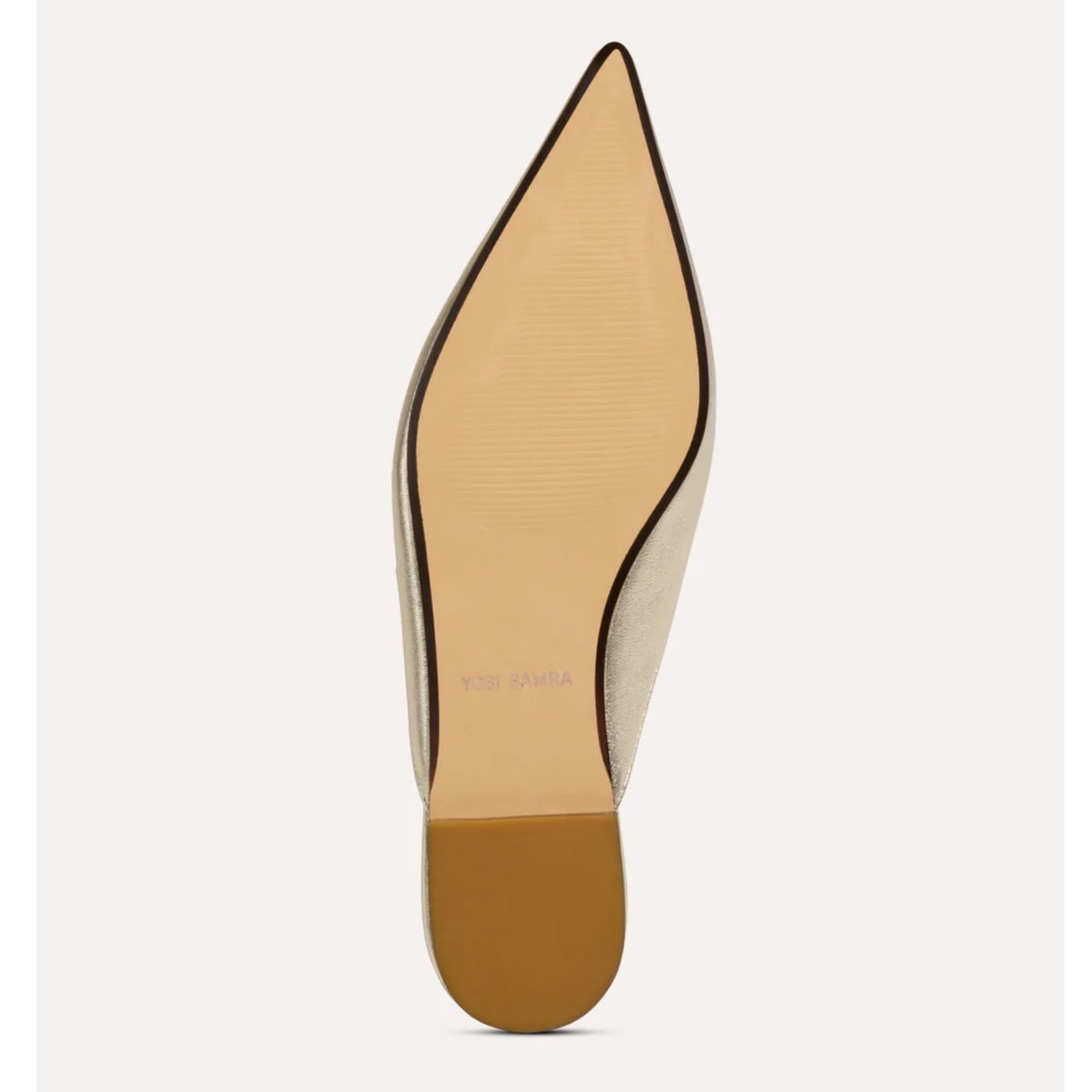 Nera Flat - Gold Metallic Leather