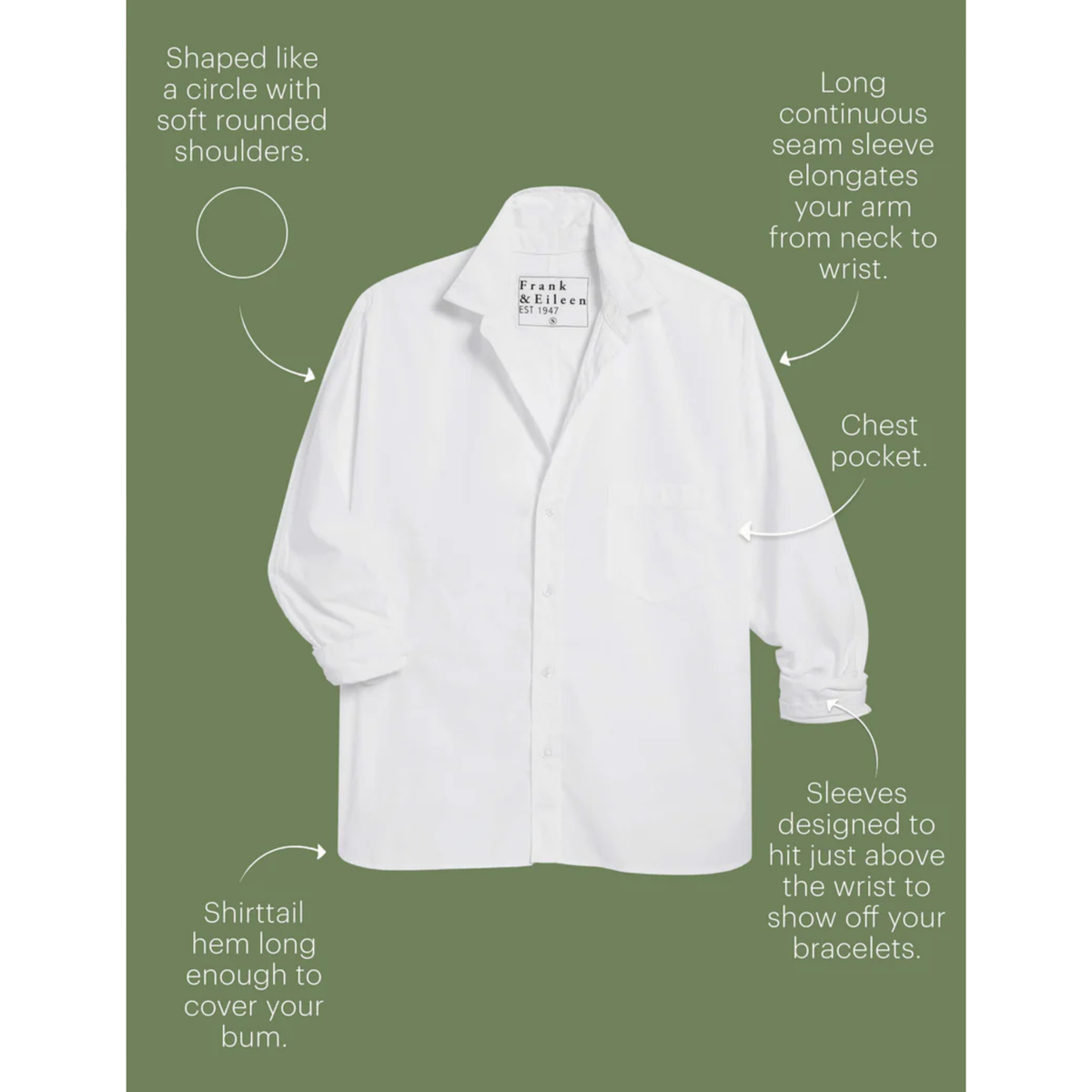 Oona Continuous Sleeve Button-Up - White