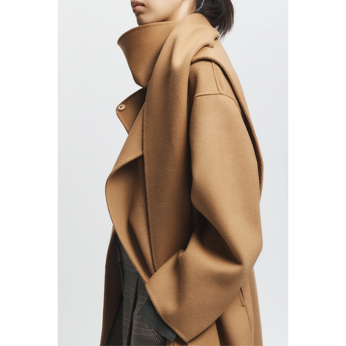 Orla Wool Scarf Coat - Camel