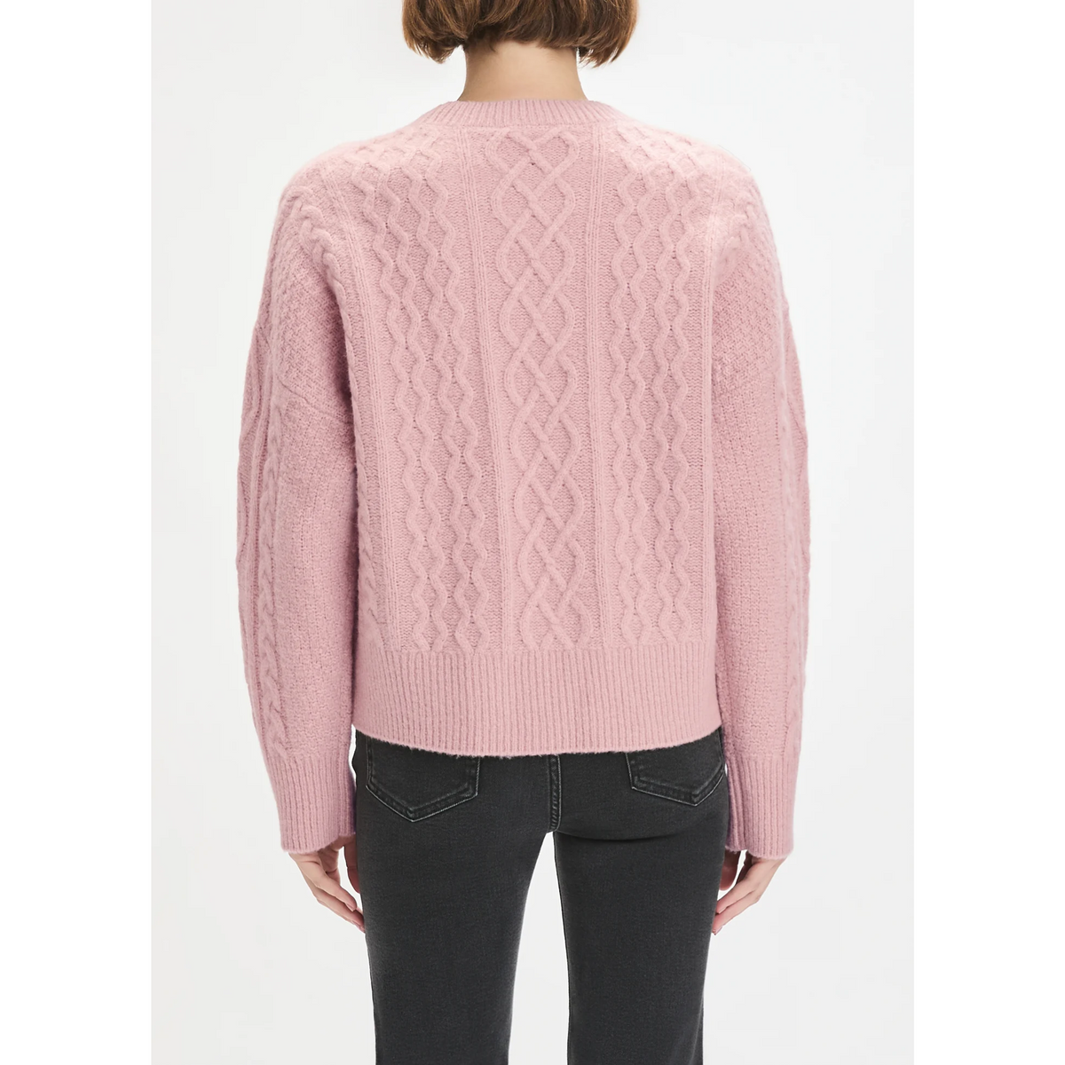 Oversized Cable Sweater - Whimsical Rose