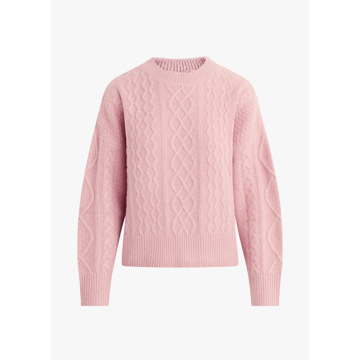 Oversized Cable Sweater - Whimsical Rose