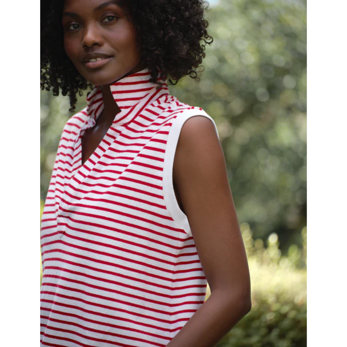 Olivia Popover Henley Tank - Sailor Stripe