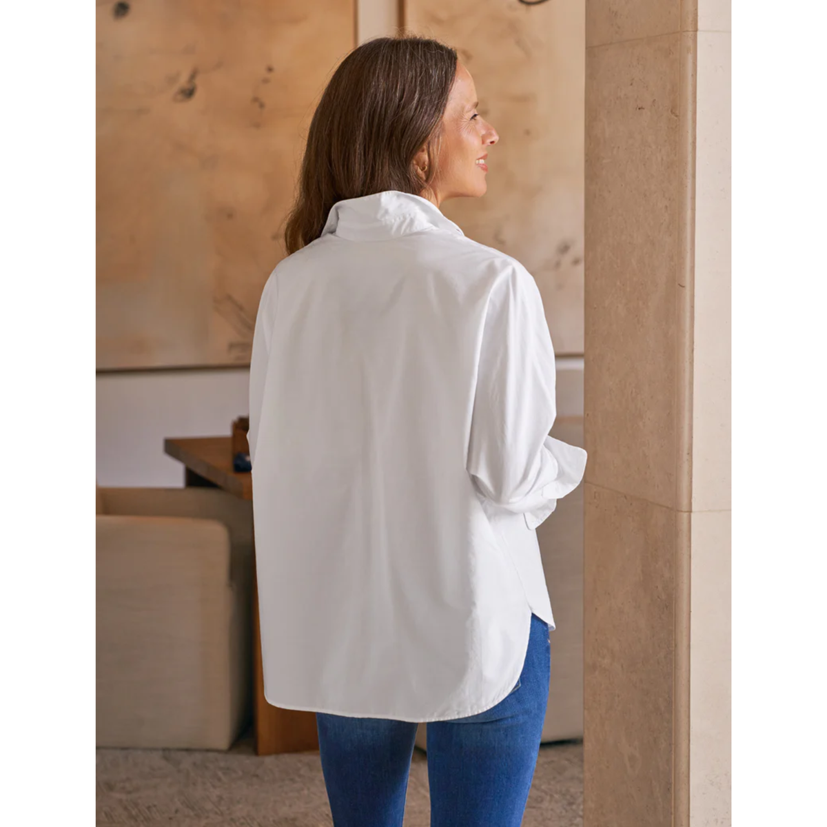 Oona Continuous Button Down - White
