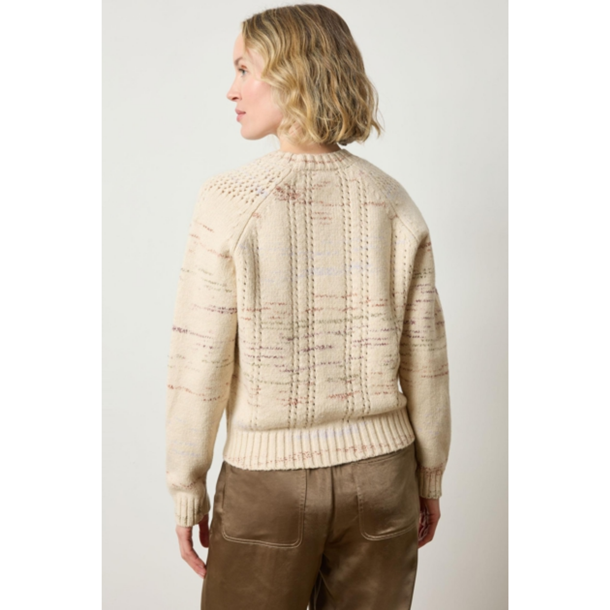 Open Stitch Crewneck Sweater