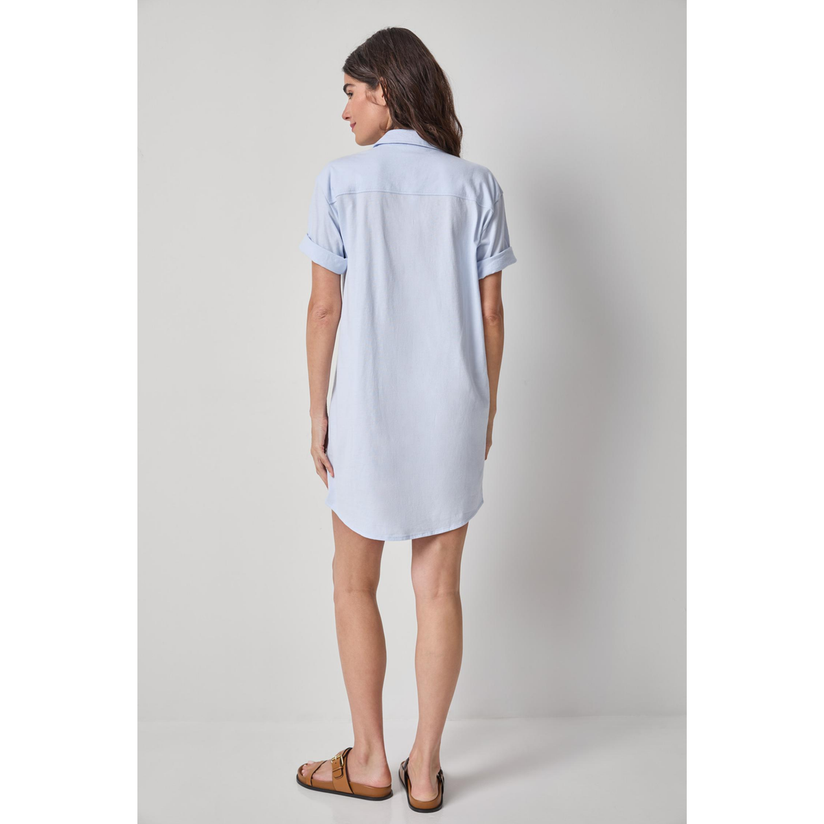 Organic Easy Shirt Dress - Hydrangea