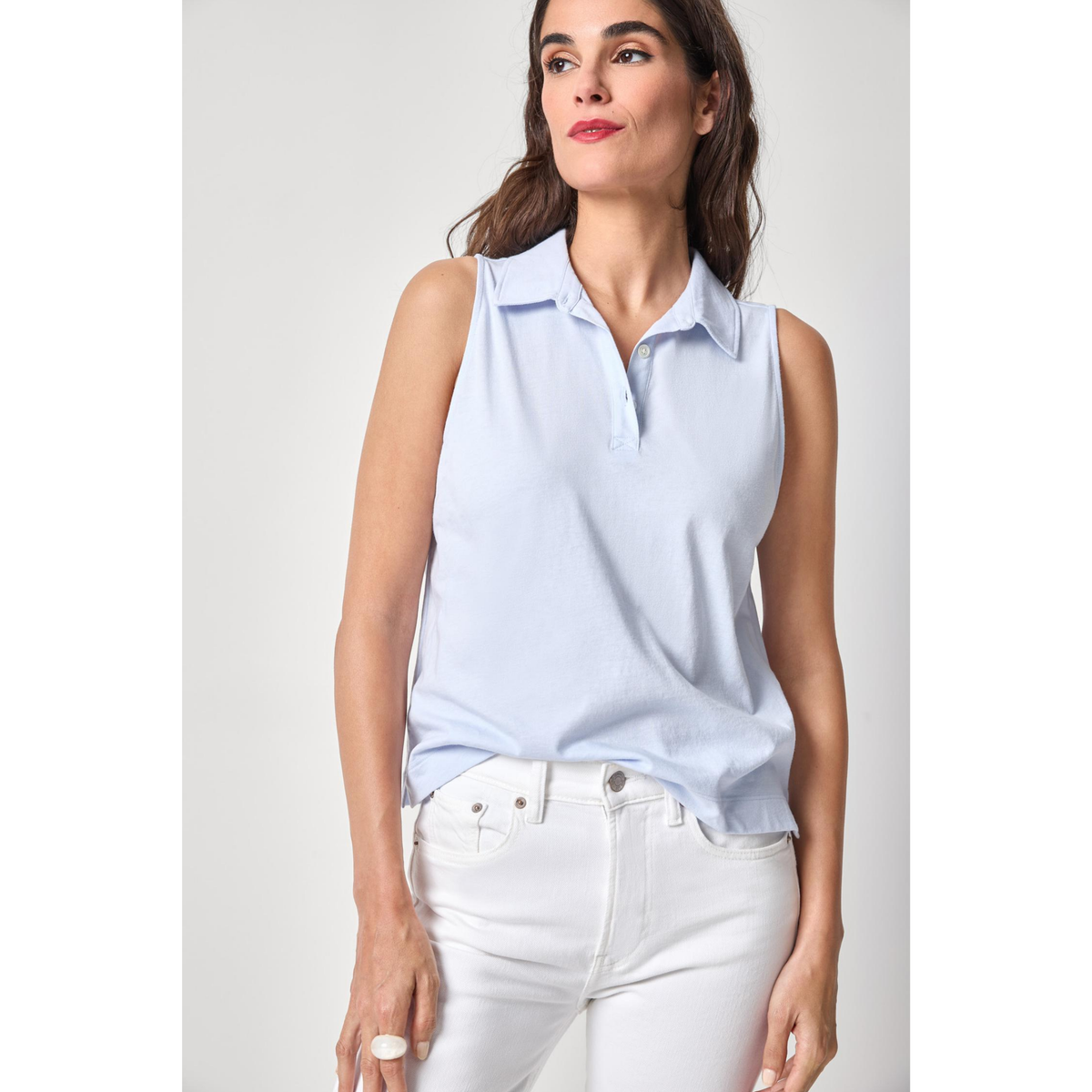 Organic Sleeveless Top - Hydrangea
