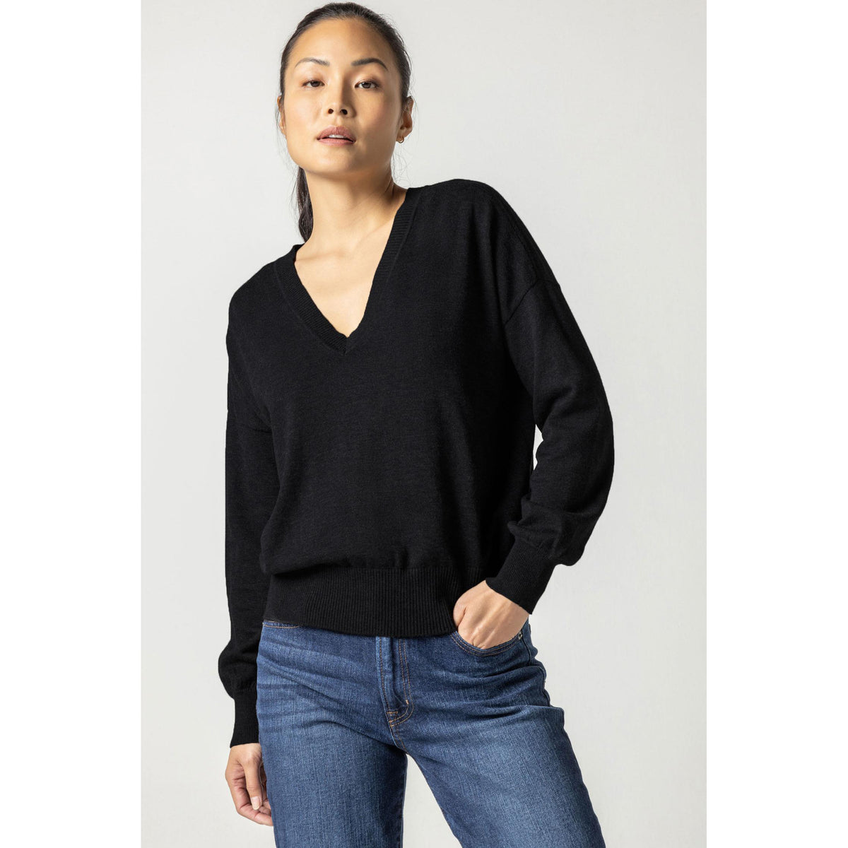 Easy Double V-Neck Sweater