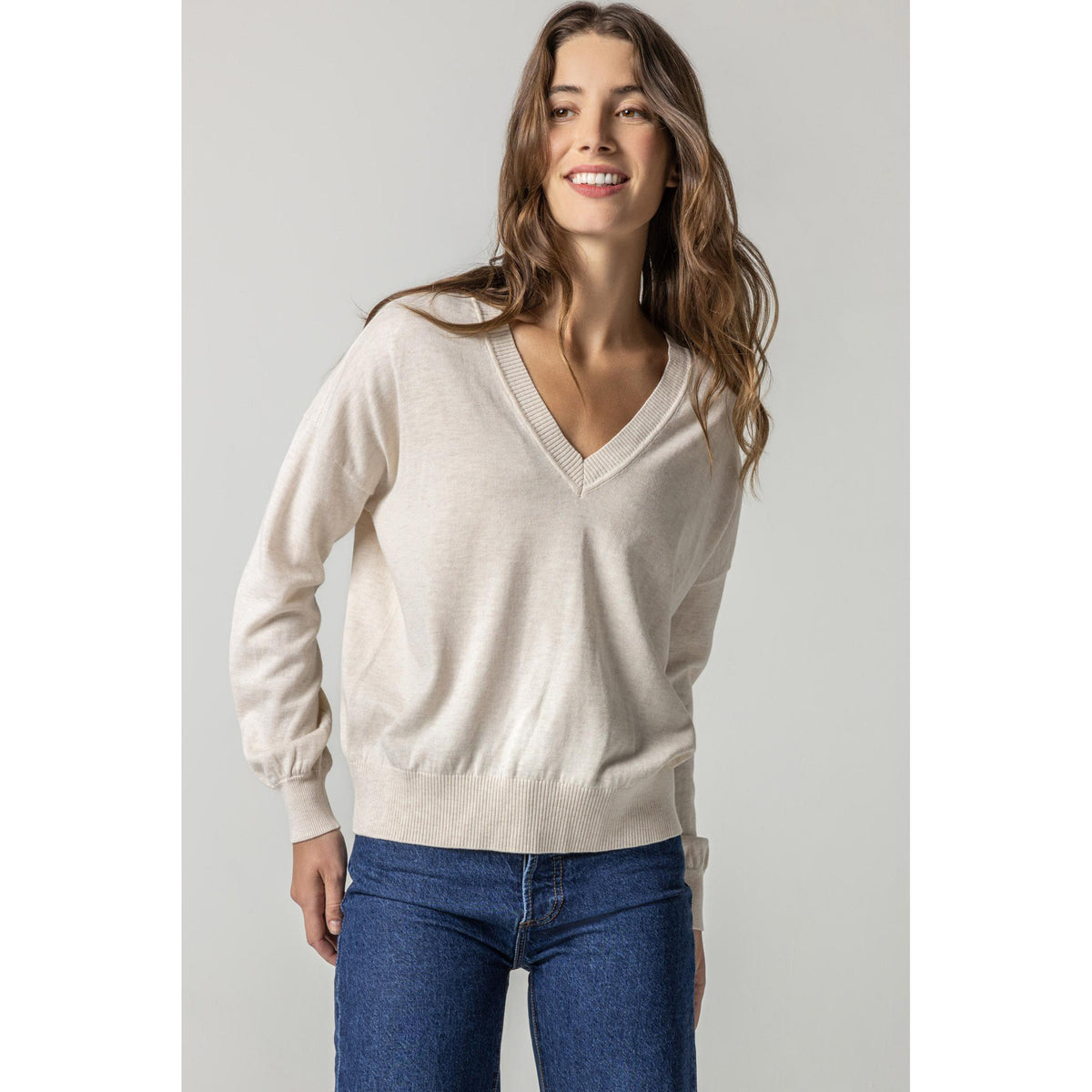 Easy Double V-Neck Sweater