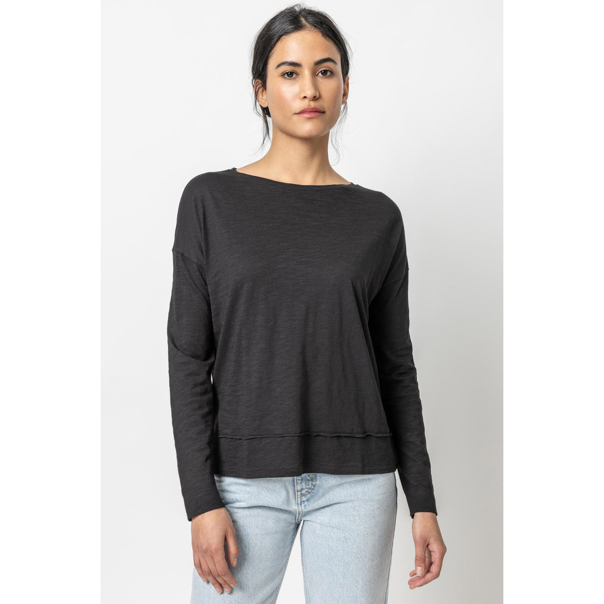 Wide Hem Drop Shoulder Boatneck