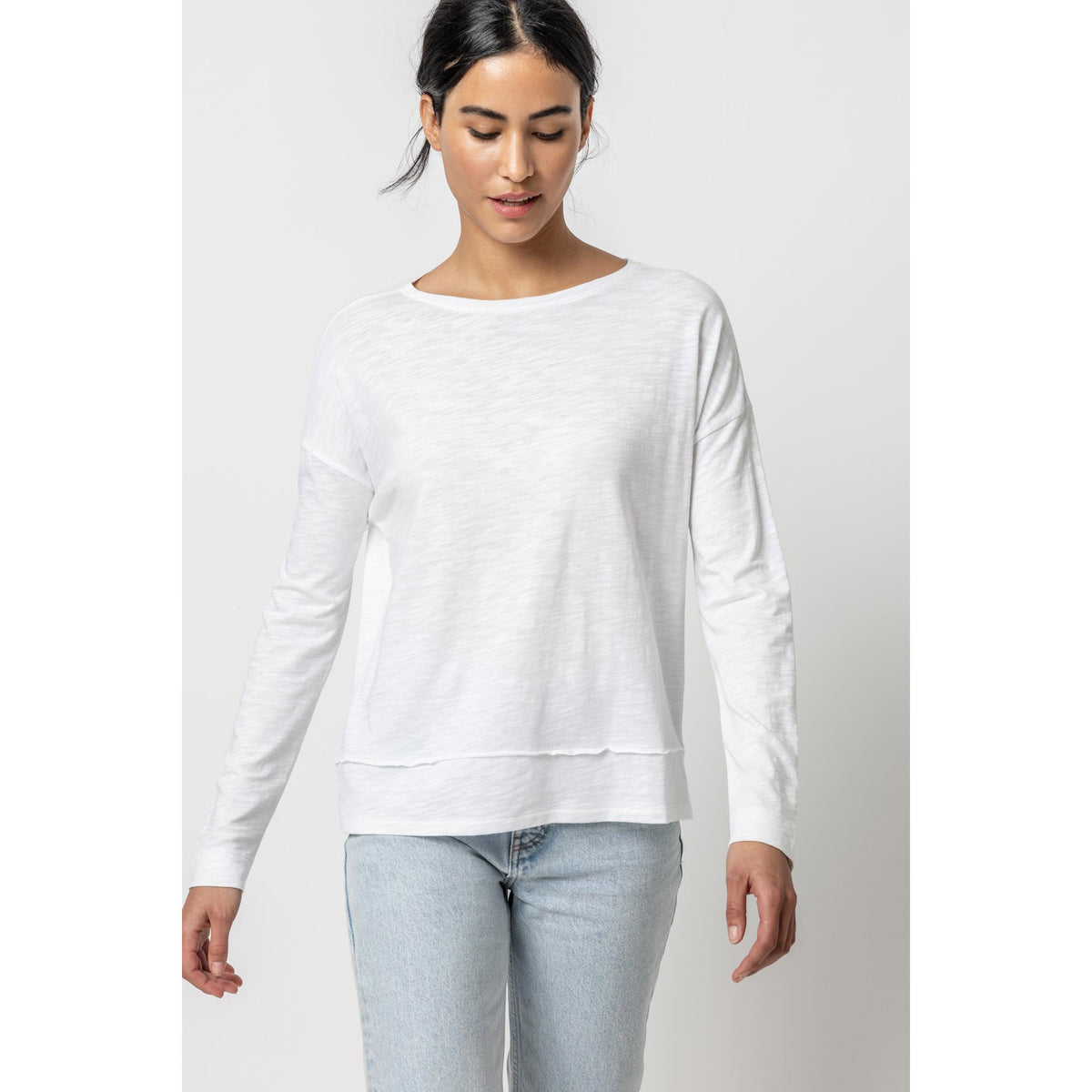 Wide Hem Drop Shoulder Boatneck
