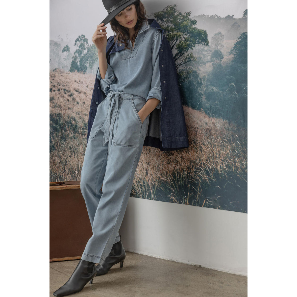 Denim Belted Pant