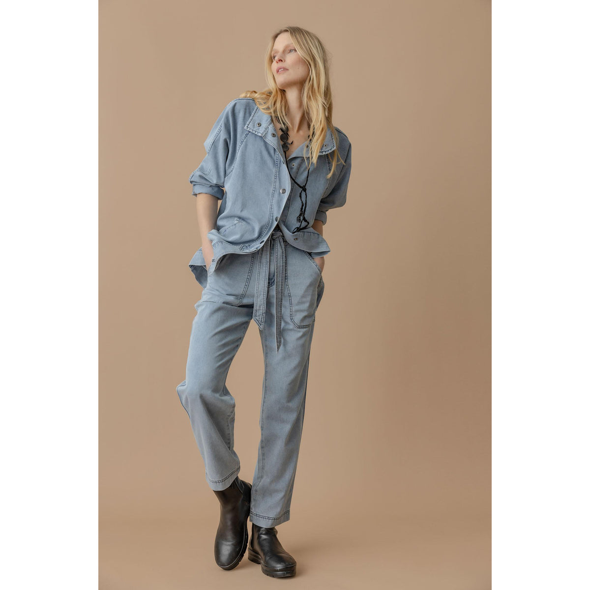 Denim Belted Pant